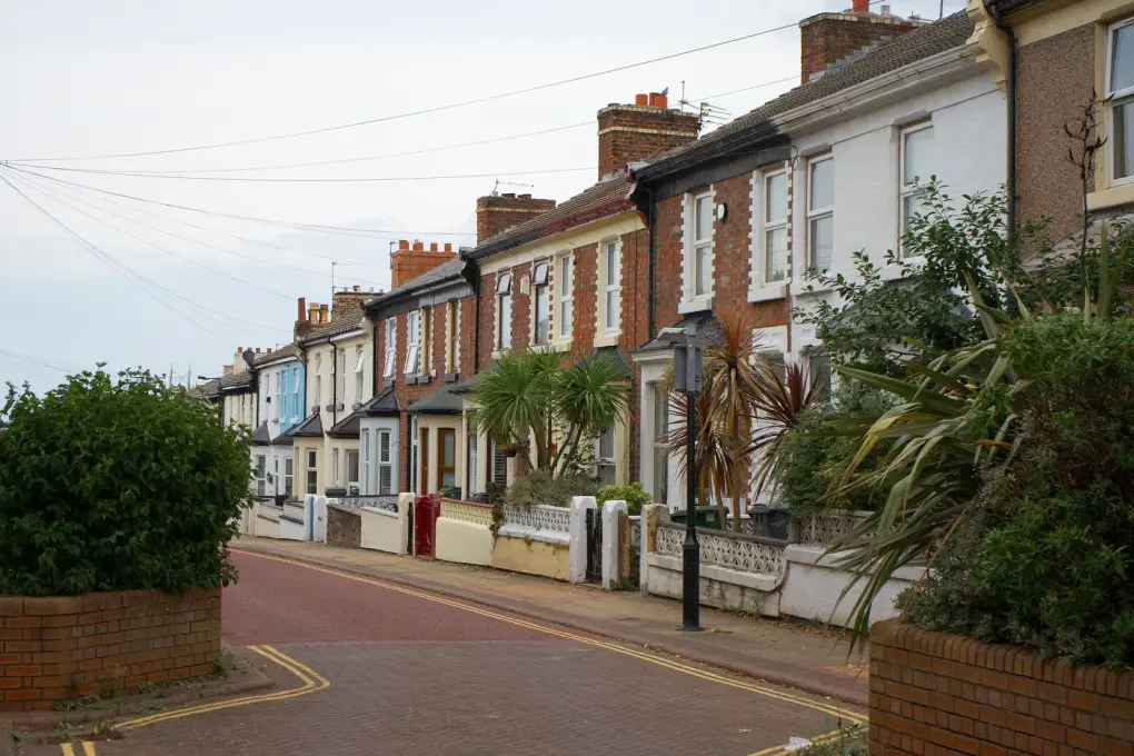 Residential street of terraced houses – broken key removal Lancing coverage across the city by Locksmith Lancing